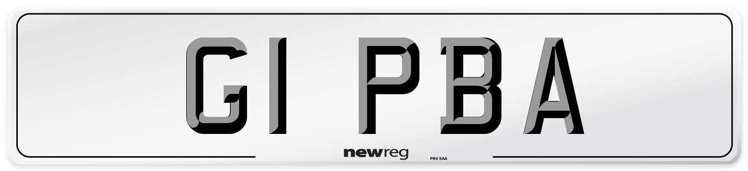 G1 PBA Number Plate from New Reg